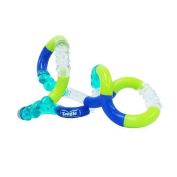 Tangle Toys - Textured Crazy Junior - Green Blue Transparant
